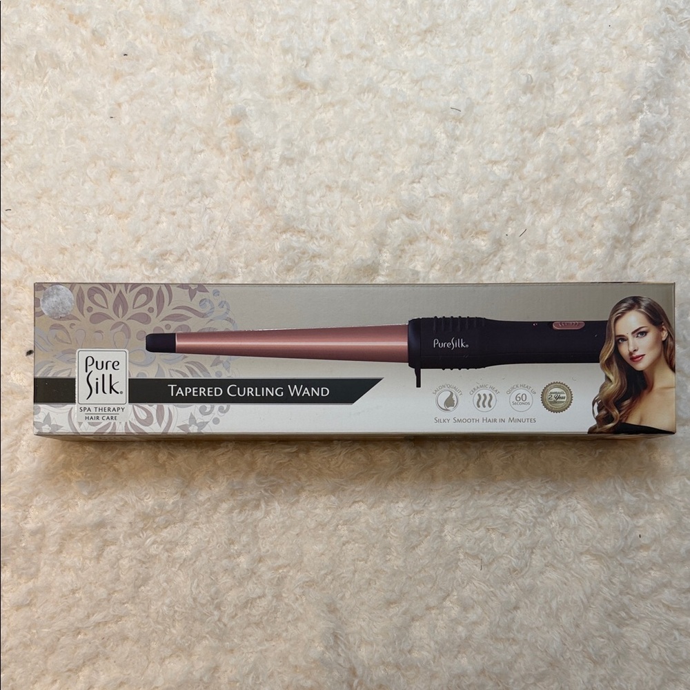 Pure Silk Pink Tapered Curling Wand